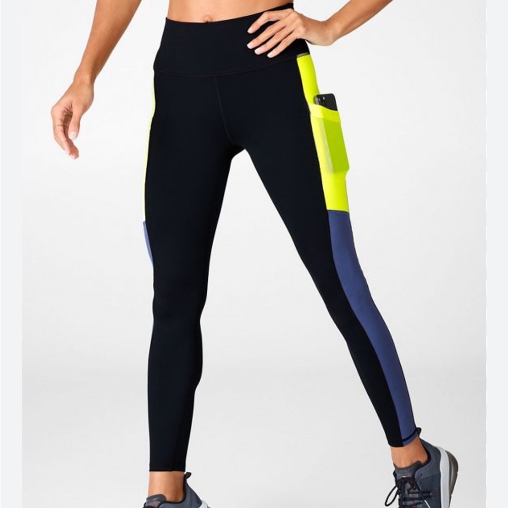 50% OFF Fabletics Black and Yellow Leggings
